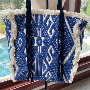 Soft Surrounding Textured Fringe Western Tote